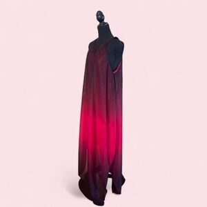 VENUS Sleeveless Ombre Maxi Dress in Red and black